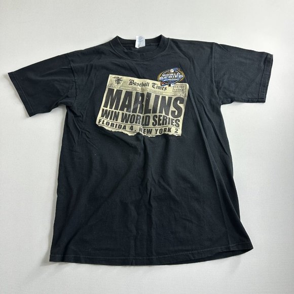 Vintage Y2K Florida Marlins 2003 World Series T Shirt -‎ Baseball Times Majestic - Picture 1 of 10
